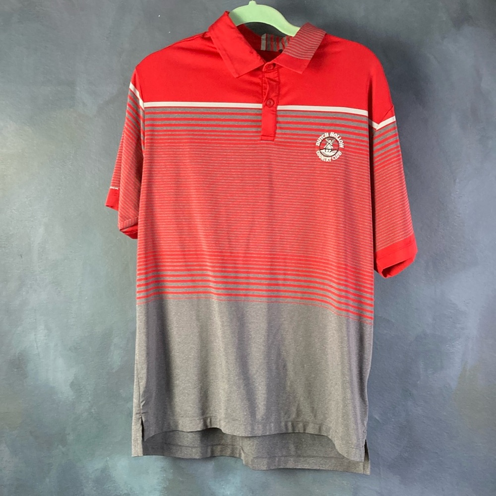 Stylish Red and Gray Polo Shirts with Color Blocking